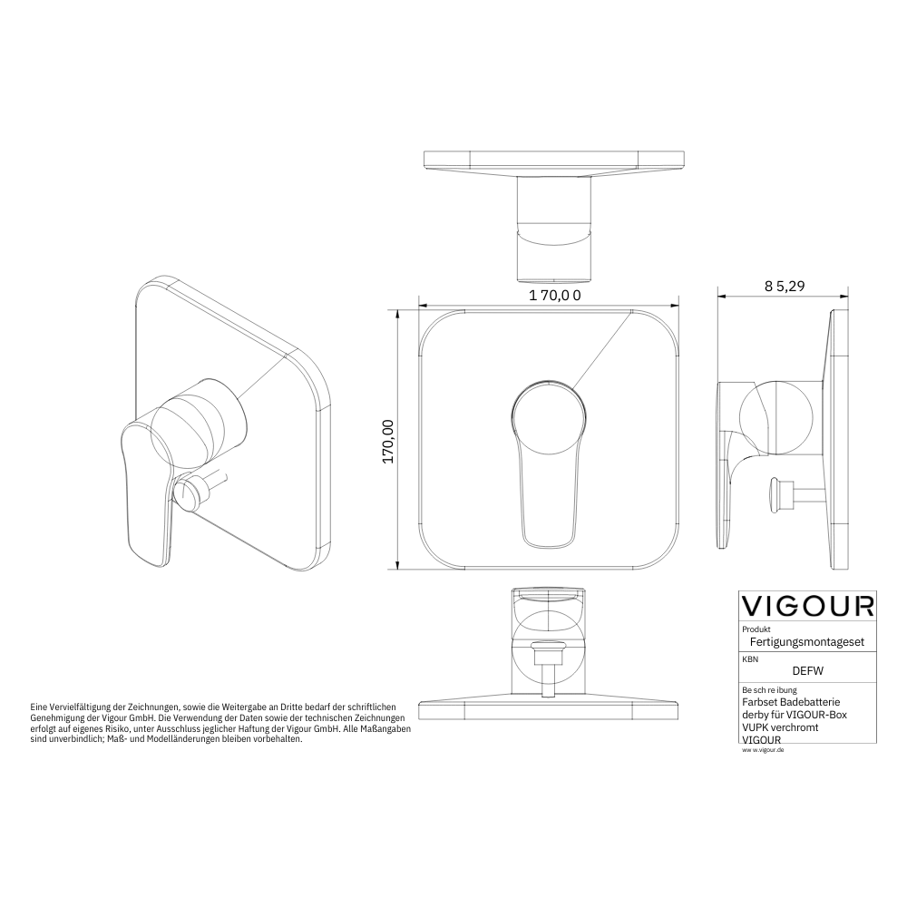 VIGOUR - derby - Farbset Badebatterie verchromt – Bild 4